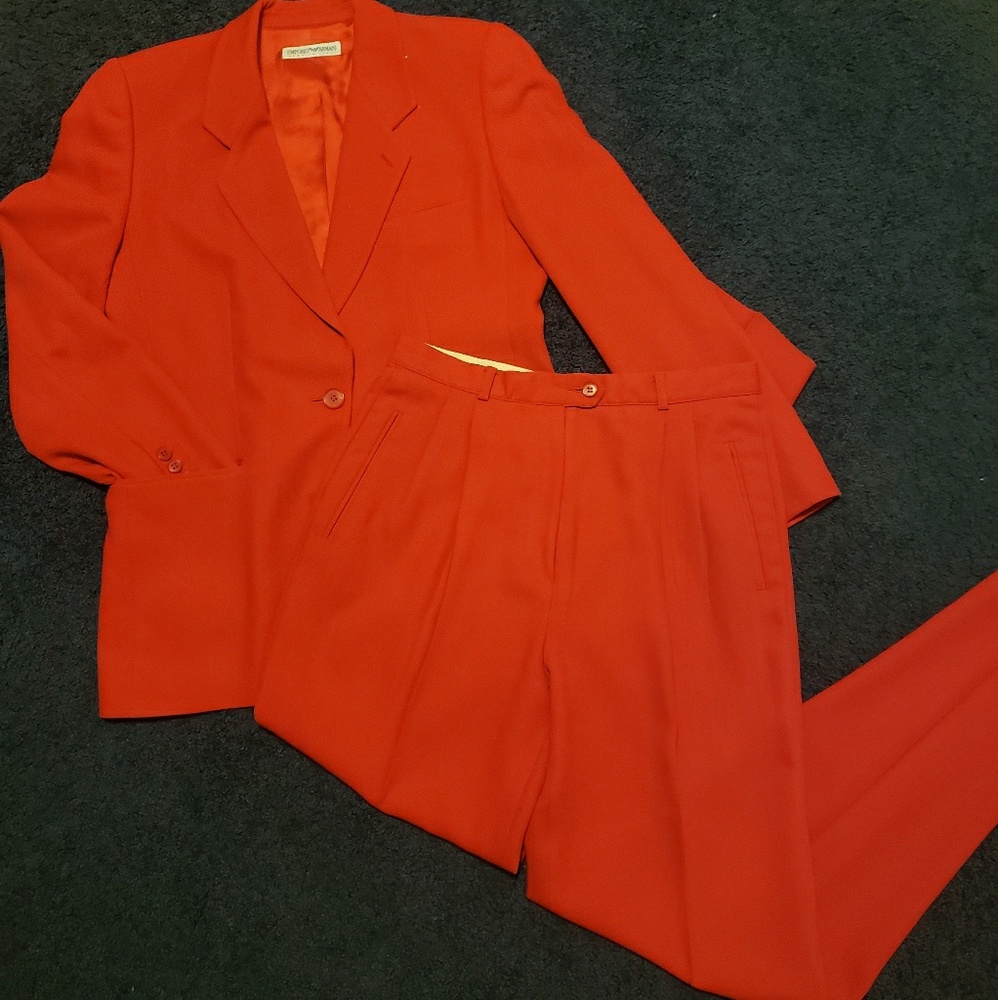 2 piece red vintage dress jacket+trousers set!